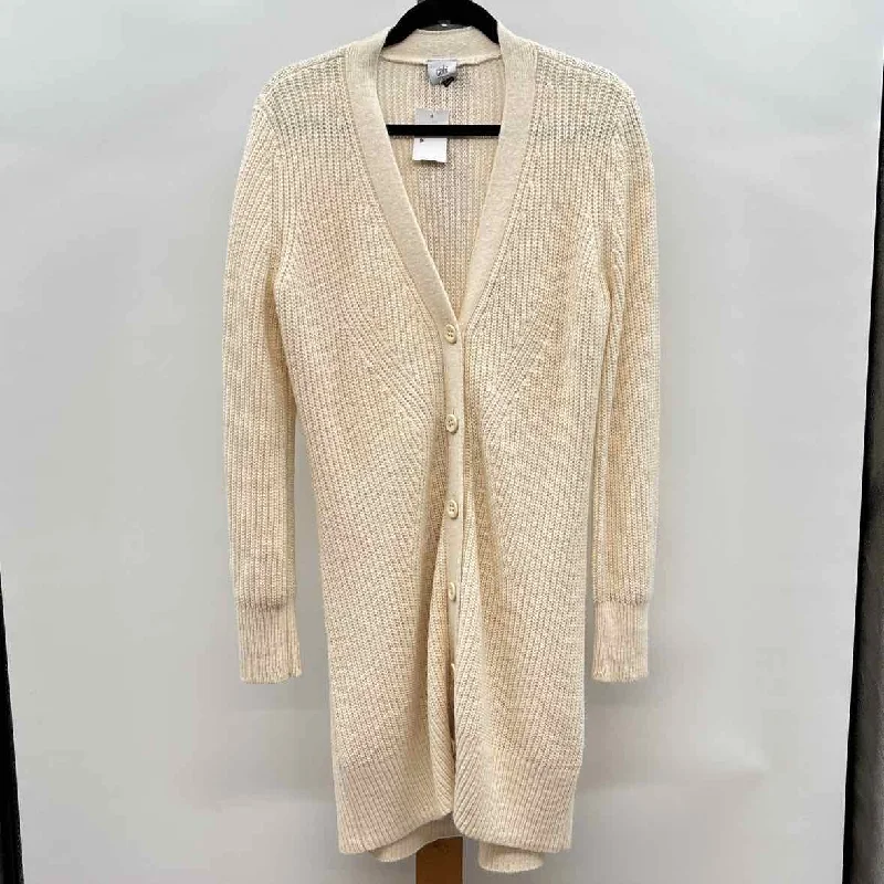 women's tops for cocktail partiesCABI Women's Size M Ivory Solid Cardigan