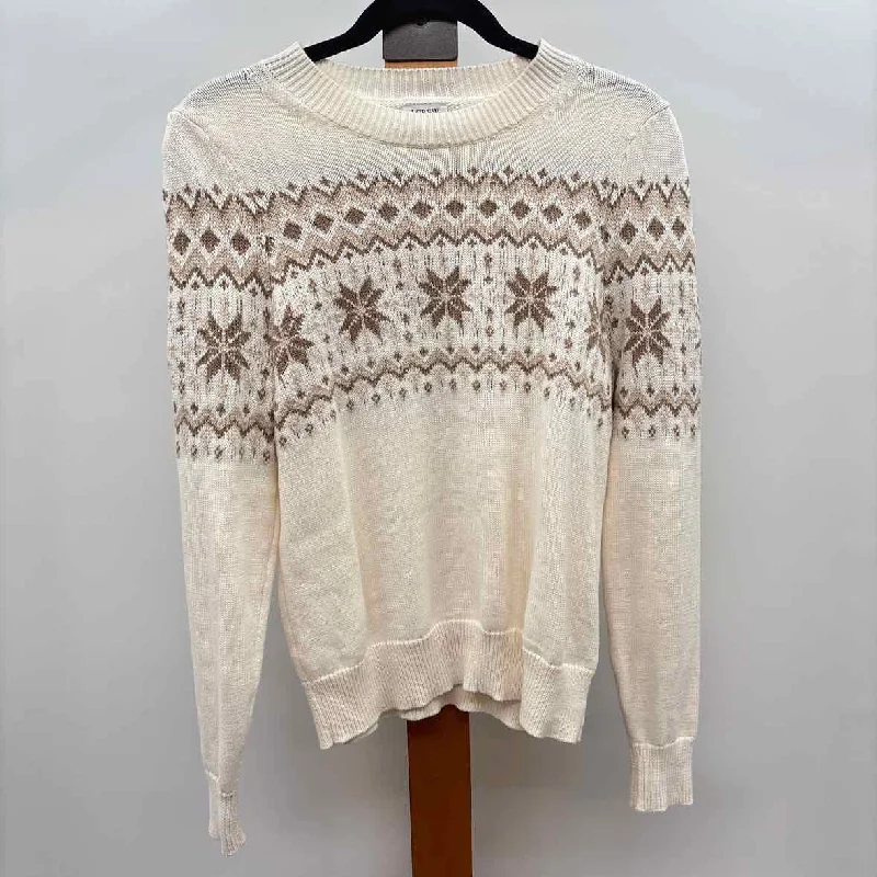 women's tops for boho-chic stylesJ Crew Women's Size XS Ivory Fair Isle Sweater