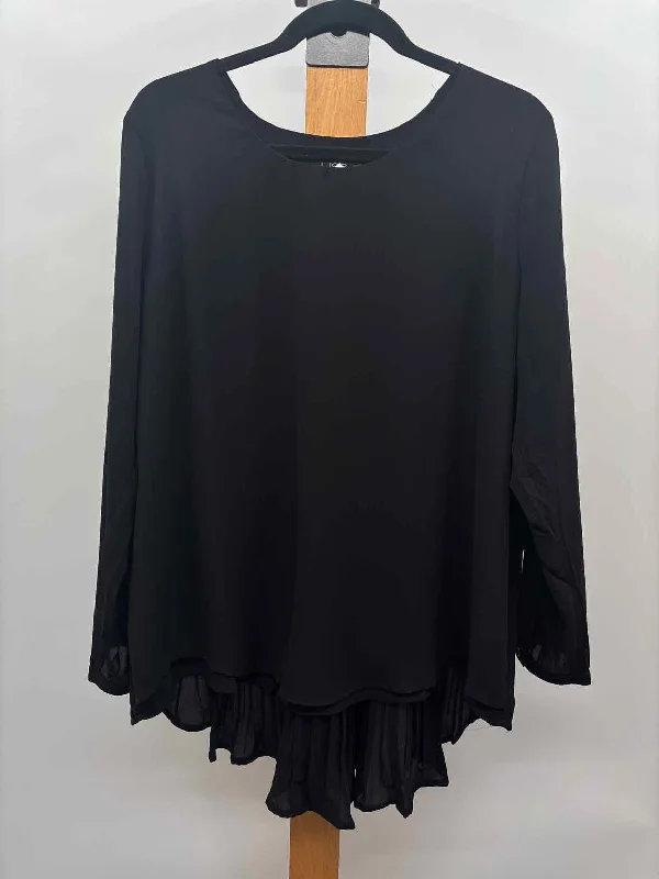 affordable women's topsLior Women's Size L Black Solid Tunic