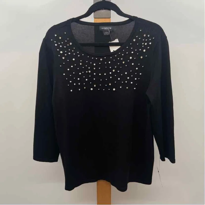 women's tops for those who want to make a bold fashion statement with their choice of topsLiz Claiborne Women's Size L Black Beaded Sweater