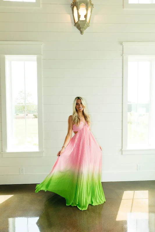 Sleeveless DressKennedy Maxi Dress - Pink/Lime