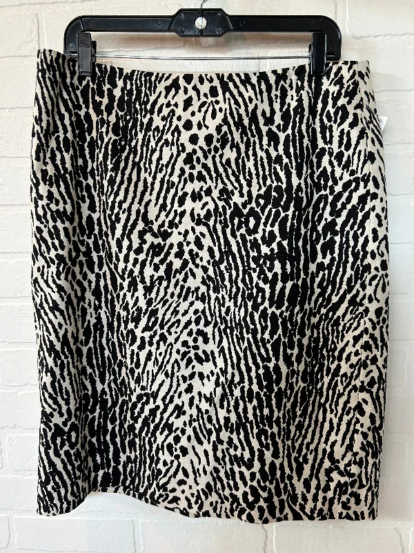 women's chic wrap skirtsBlack & Cream Skirt Midi Talbots, Size 12