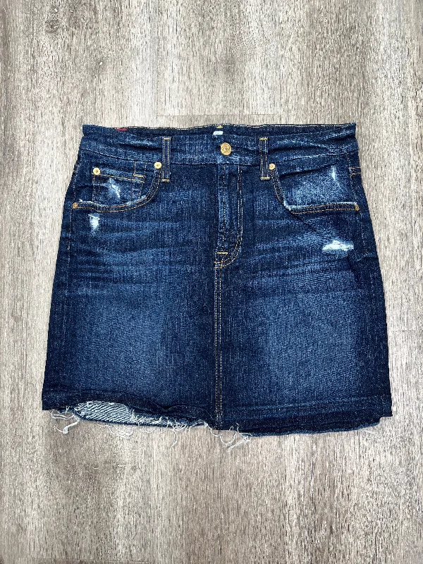 women's everyday casual skirtsBlue Denim Skirt Mini & Short 7 For All Mankind, Size S