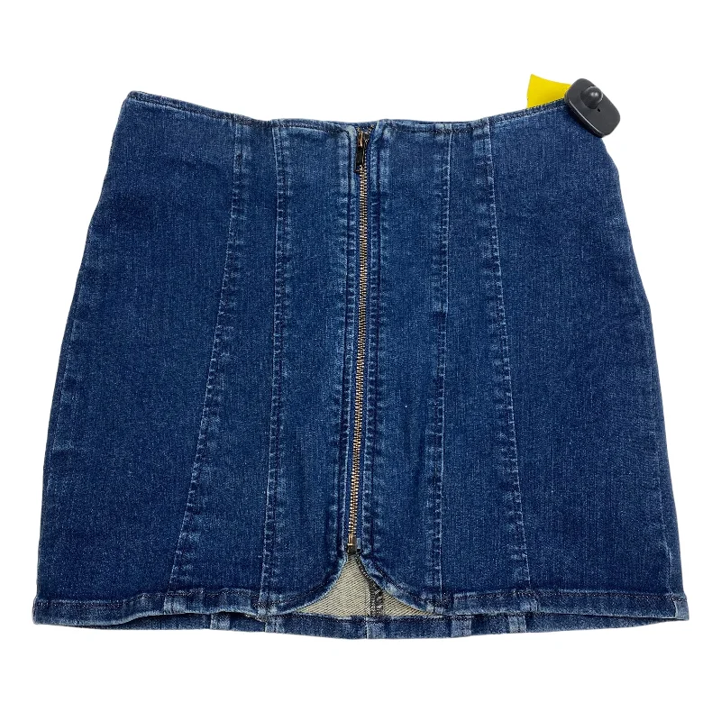 women's fair-trade solid-color skirtsBlue Denim Skirt Mini & Short We The Free, Size S