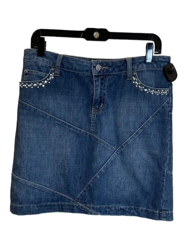 women's elegant skater skirtsBlue Denim Skirt Mini & Short White House Black Market, Size S