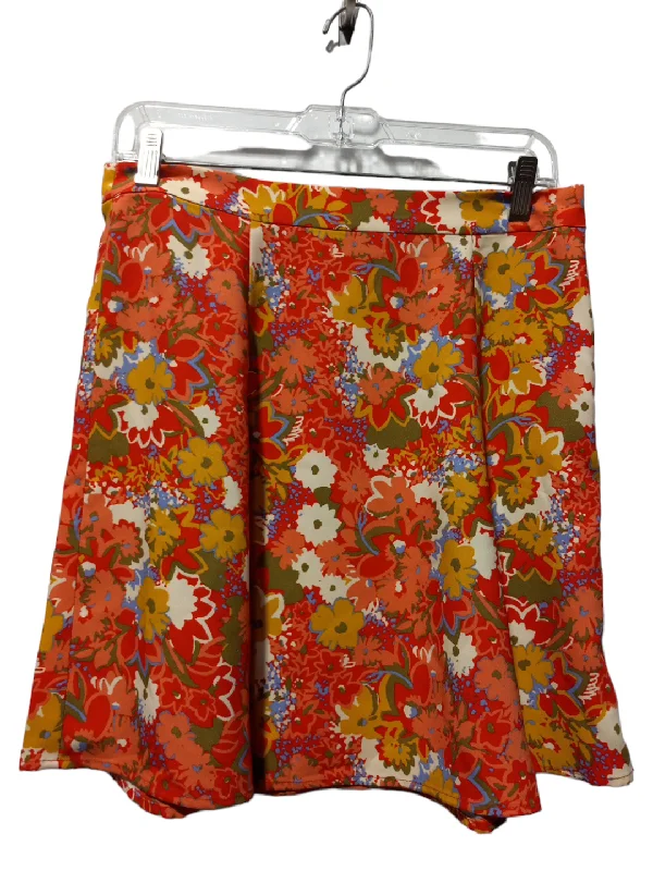 women's button-down high-slit skirts for weddingsFloral Print Skirt Mini & Short Loft, Size S