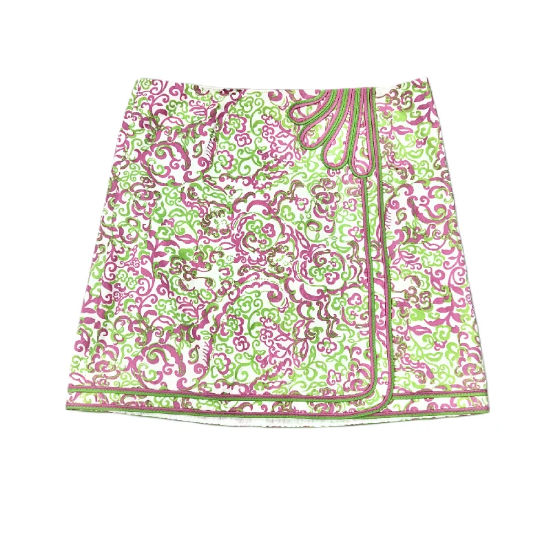 women's flowy midi skirts with pocketsGreen & Pink Skirt Designer By Lilly Pulitzer, Size: 12