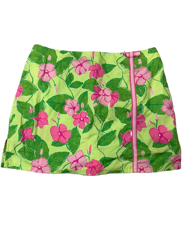 women's elastic waist skirtsPink Green Skirt Mini & Short Lilly Pulitzer, Size 10