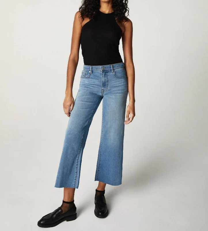 women's leather pantsGreta Mid Rise Wide Leg Crop In Larchmont