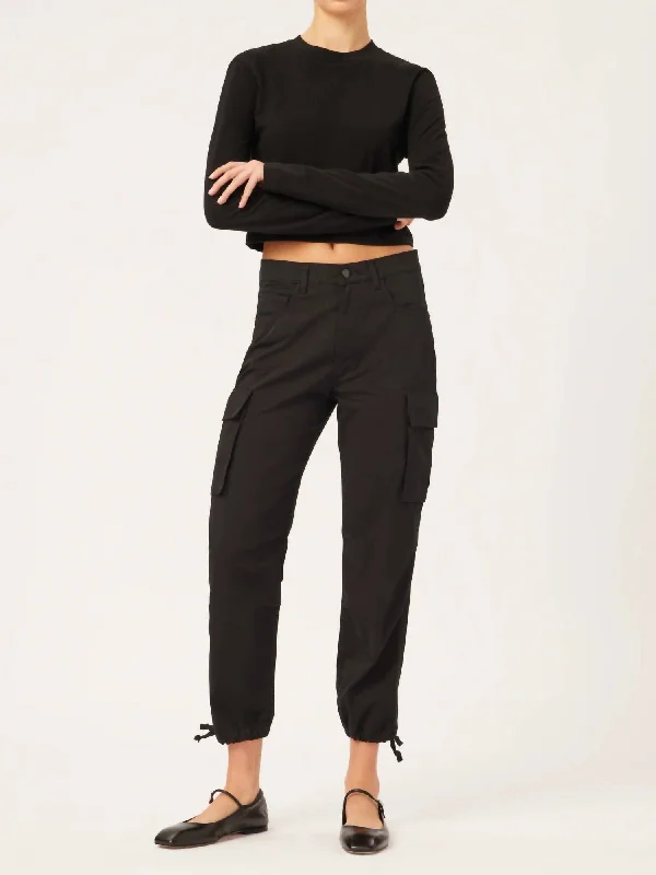 women's button-fly pantsGwen Jogger Cargo In Black