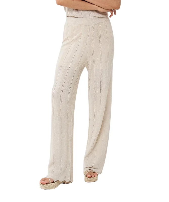 women's wide-leg pantsKnit Trousers In Natural