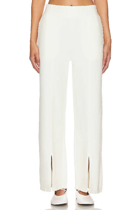 women's high-slung pantsLincoln Front Slit Knit Pants In Porcelain