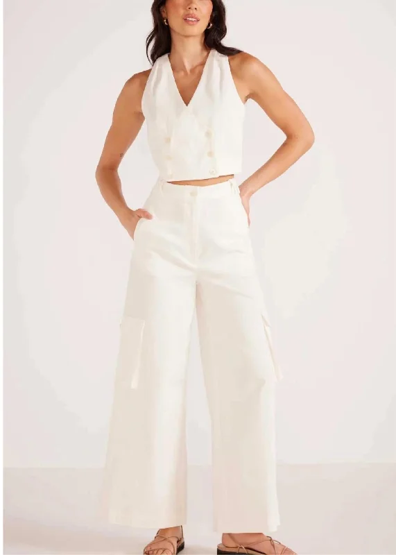 women's formal pantsLottie Cargo Pants In White