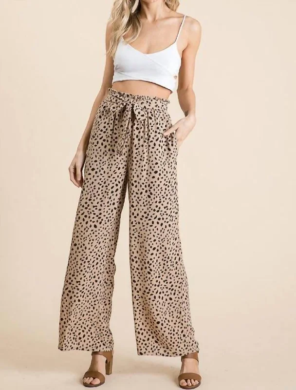 women's elegant pantsPaperbag Pants In Leopard