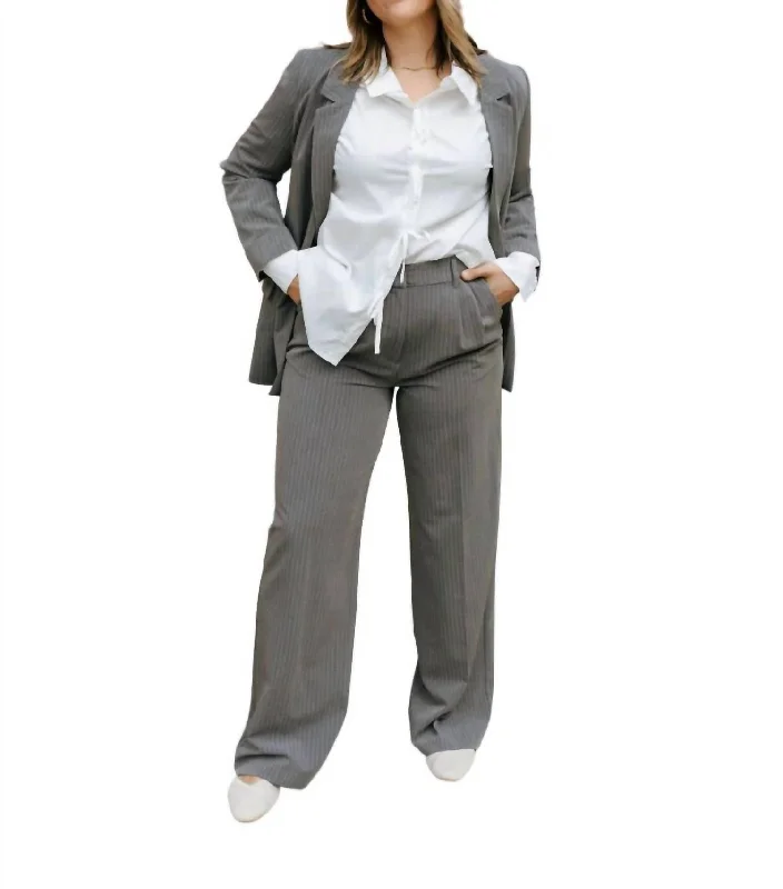 women's luxury pantsPinstripe Trousers In Gray