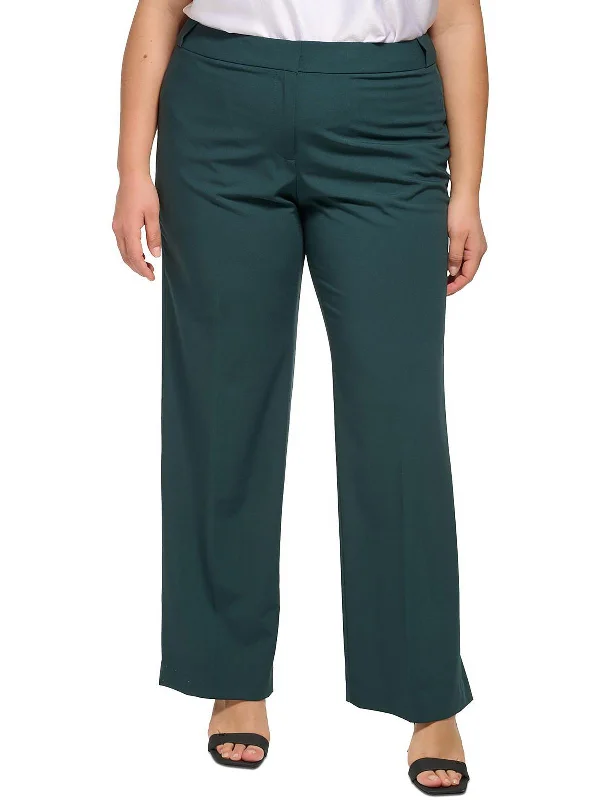 women's patched pantsPlus Highline Womens Tapered Leg Formal Dress Pants