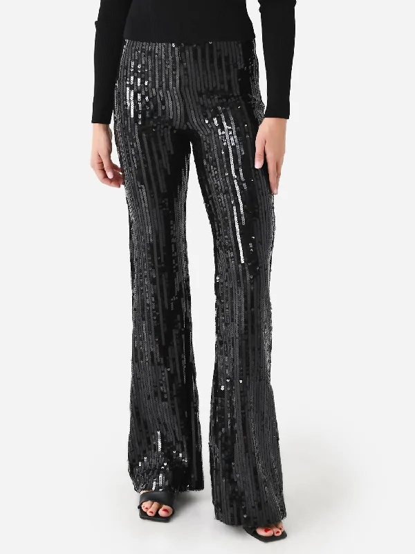 women's hot pantsSequin Flare Pant In Black