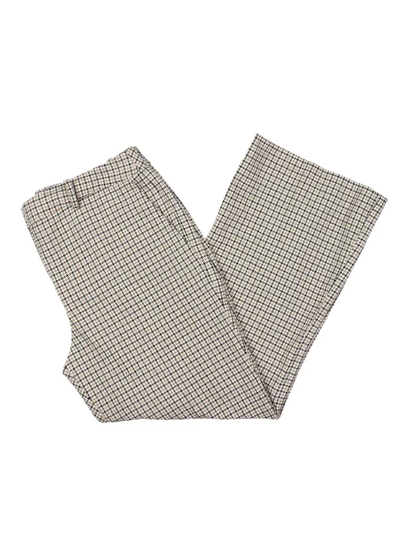 women's spring pantsWomens Houndstooth Cropped Dress Pants