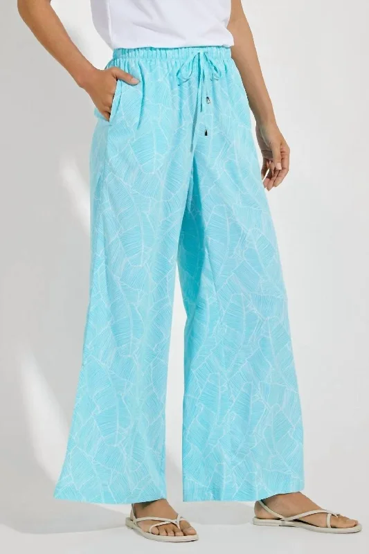 women's slim-fit pantsWomen's Petra Wide Leg Pants Upf 50+ In Aqua