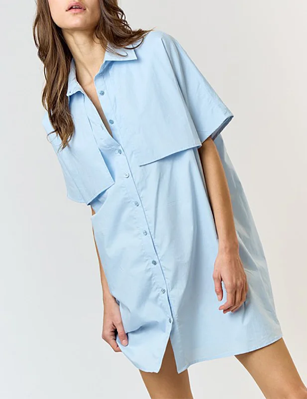 Off-The-Shoulder DressAudrey Boxy Cotton Shirt Dress