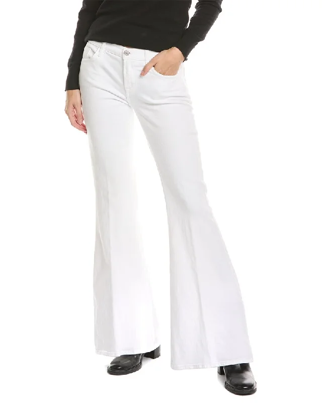 women's denim jeans with functional pockets7 For All Mankind Brilliant White Low-Rise Flare Jean