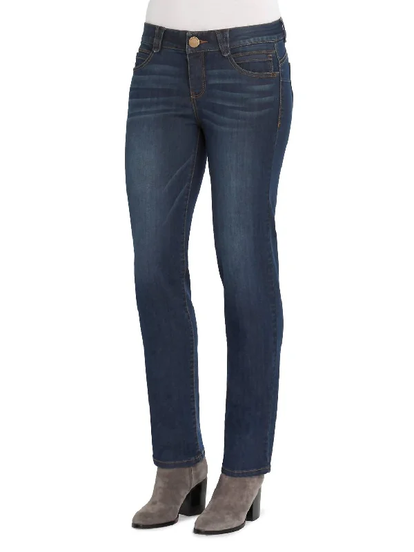 women's denim jeans with ripped kneesAb'solution Straight Leg Jeans In Classic Indigo