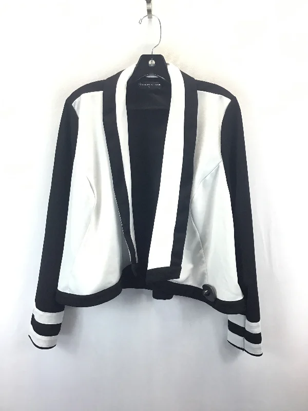 women's coats with pocketsBlazer By Fashion To Figure In Black & White, Size: 1x