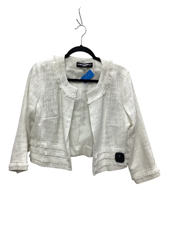 women's coats with oversized fitsBlazer By Karl Lagerfeld In White, Size: L