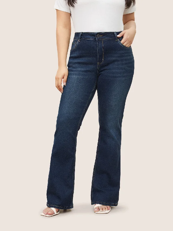 women's denim jeans with buttonsBootcut Very Stretchy Mid Rise Medium Wash Sculpt Waist Jeans