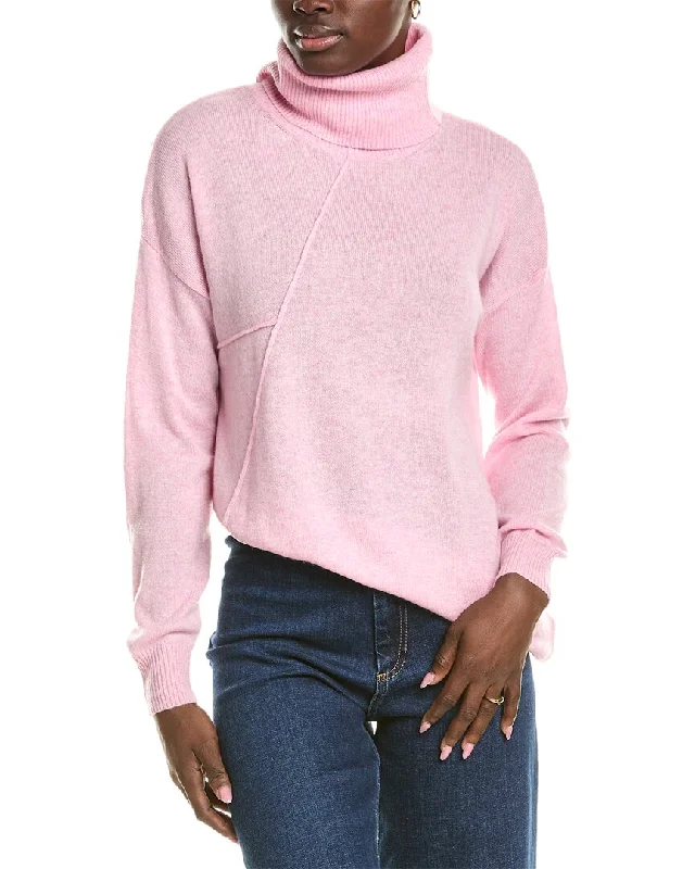 Quick-Dry Soft Knitted SweatersBrodie Cashmere Wool & Cashmere-Blend Asymmetrical Mock Neck Jumper