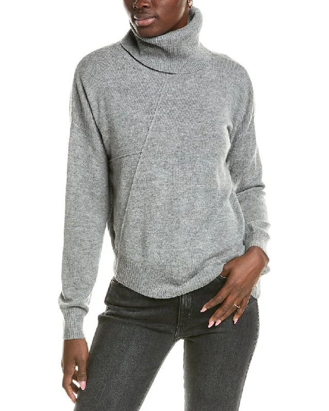 Trendy SweatersBrodie Cashmere Wool & Cashmere-Blend Asymmetrical Mock Neck Jumper