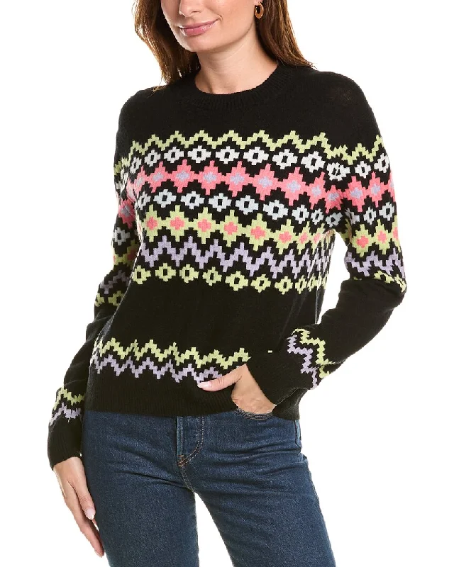 Fitted Cashmere SweatersBrodie Cashmere Wool & Cashmere-Blend Color Pop Fairisle Jumper