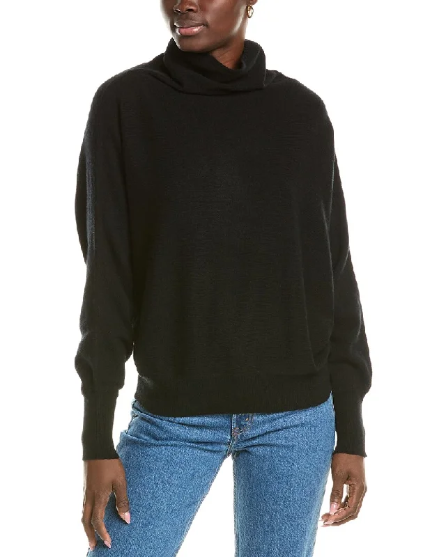 Stylish Flannel SweatersBrodie Cashmere Wool & Cashmere-Blend High Neck Slouchy Bat Jumper