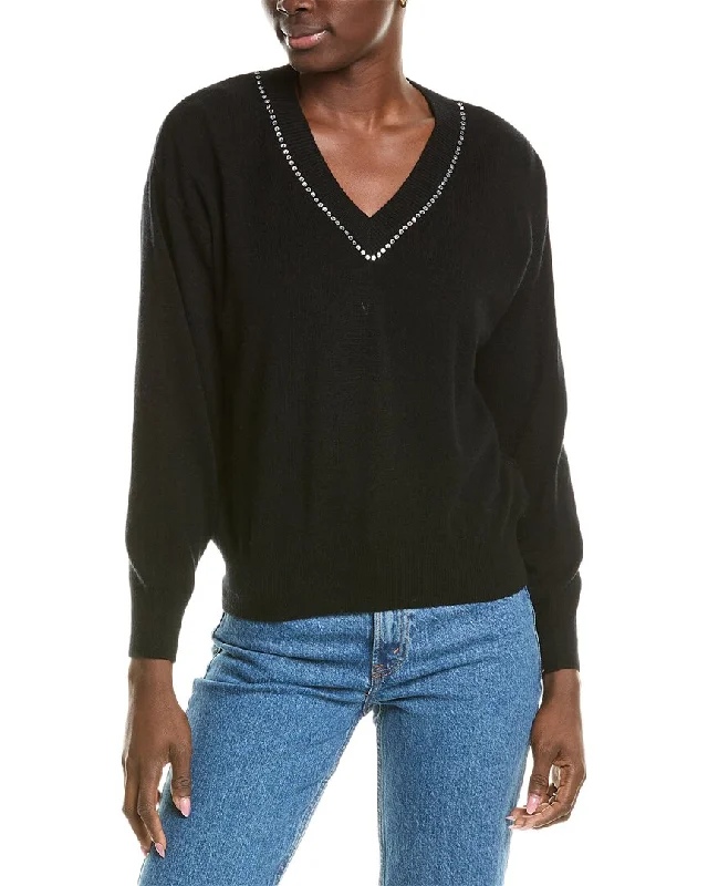 Knitted Crewneck SweatersBrodie Cashmere Wool & Cashmere-Blend Hot Fix Studded Jumper