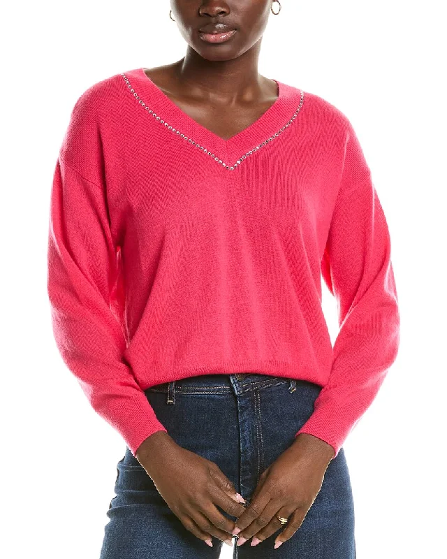 Cozy Custom Embellished SweatersBrodie Cashmere Wool & Cashmere-Blend Hot Fix Studded Jumper