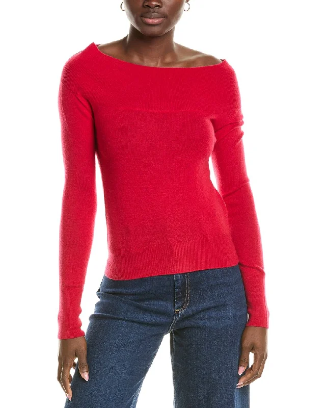 Oversized Cardigan SweatersBrodie Cashmere Wool & Cashmere-Blend Off The Shoulder Jumper