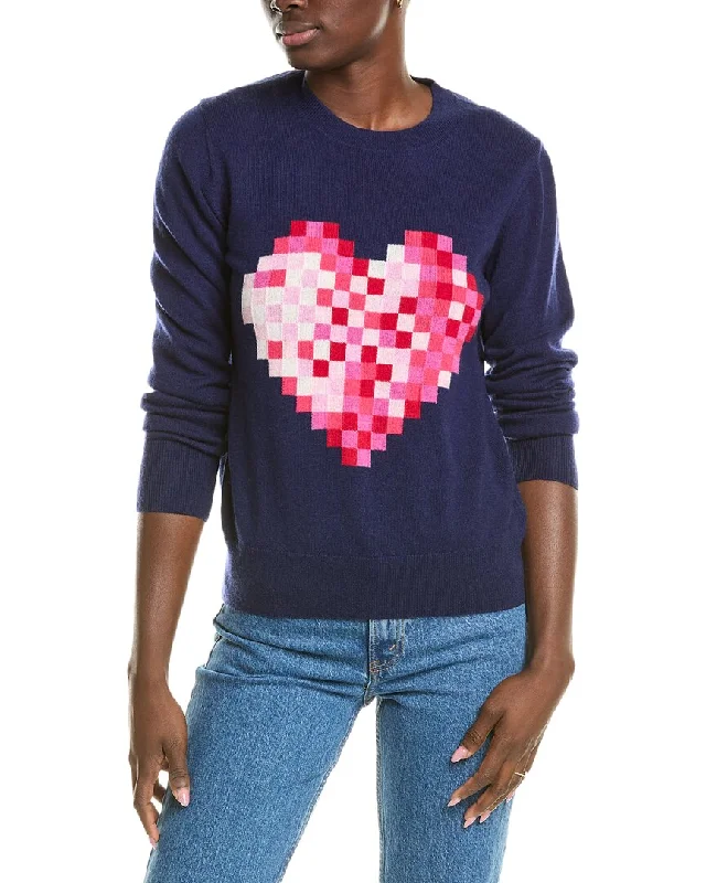 Chunky Designer Men's SweatersBrodie Cashmere Wool & Cashmere-Blend Pixel Heart Jumper