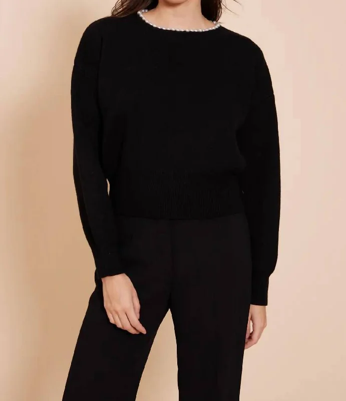 Discounted High-Quality Wool SweatersCarota Pearl Sweater In Black