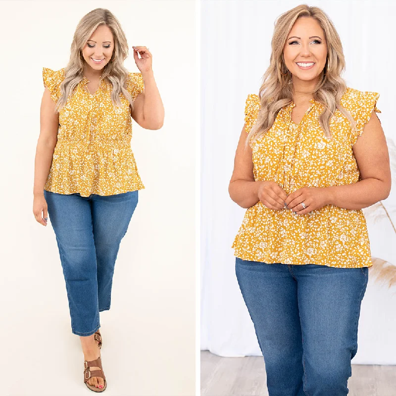 women's tops for those who want to wear pieces that are both functional and fashionableCheers To The Future Blouse, Mustard