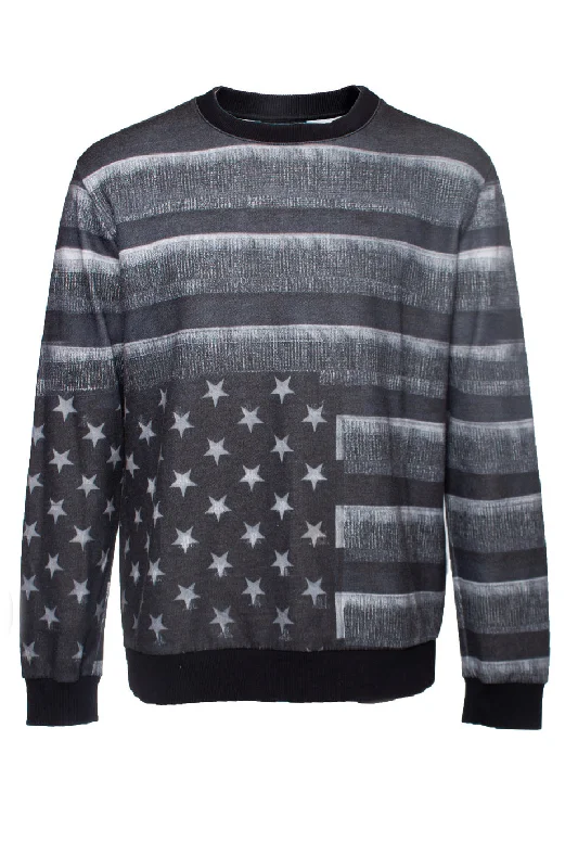 Funky Sweaterscrewneck sweater with American flag