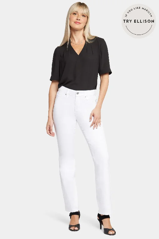 women's denim jeans with contrasting stitchingEllison Straight Jeans - Optic White