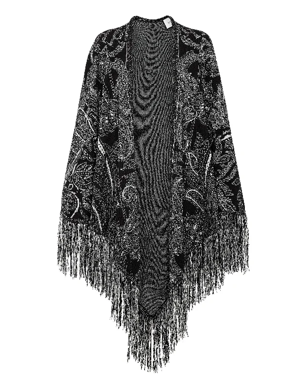 Oversized Patterned Cashmere SweatersJacquard / Wool Cape Paisley Foulard