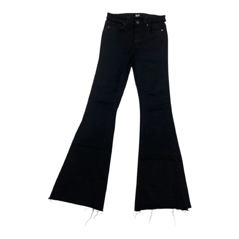 women's denim jeans for business casualJeans Flared By Paige In Black Denim, Size: 4