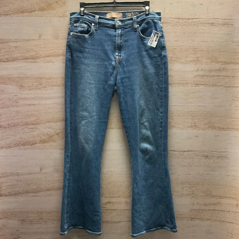 women's denim jeans with patchesJeans Skinny By 7 For All Mankind In Blue Denim, Size: 6