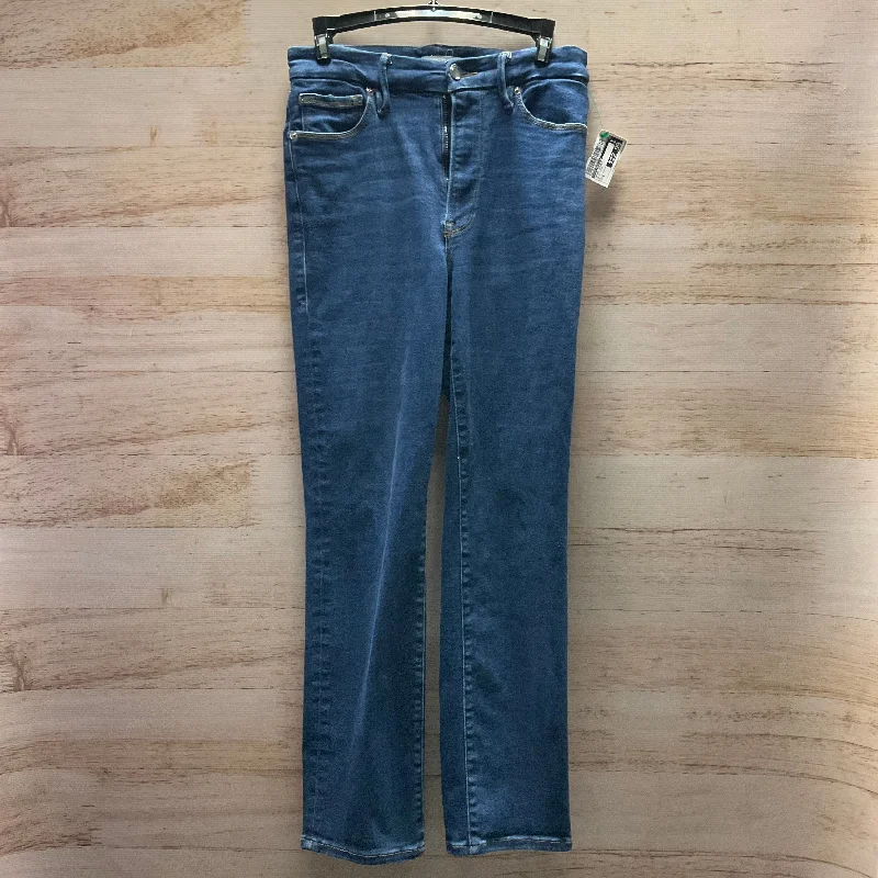 women's denim jeans with distressed hemsJeans Skinny By Good American In Blue Denim, Size: 6