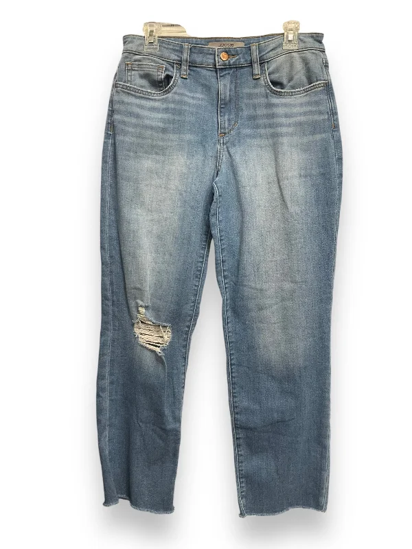 women's denim jeans with leather back pocketsJeans Straight By Joes Jeans In Blue Denim, Size: 4