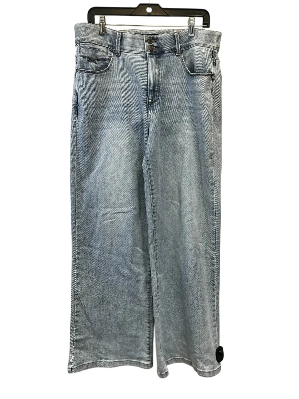 women's elastic waist denim jeansJeans Wide Leg By Curve Appeal In Blue Denim, Size: 14