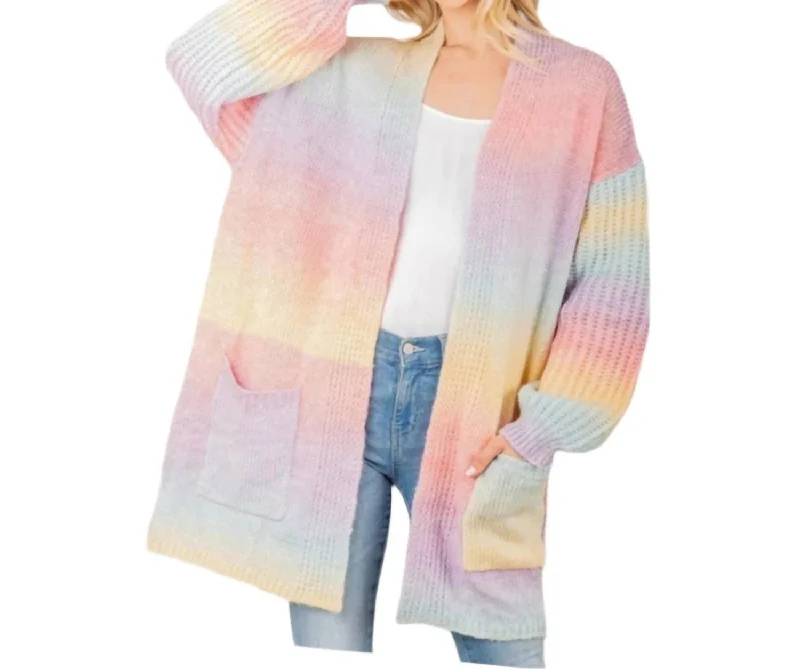 Plus-Size Flannel SweatersLightweight Cardigan In Multi-Colored