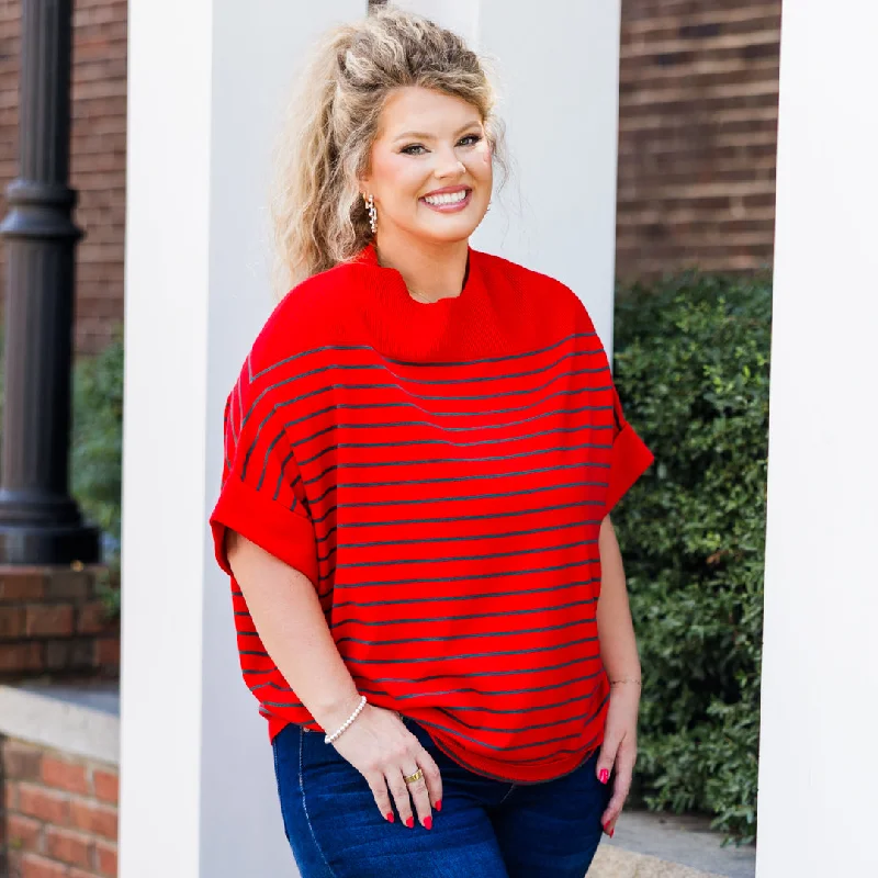 women's tops for cozy nights inLove You Mean It Top, Red-Green