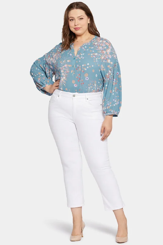 women's denim jeans with spandexMarilyn Straight Ankle Jeans In Plus Size - Optic White